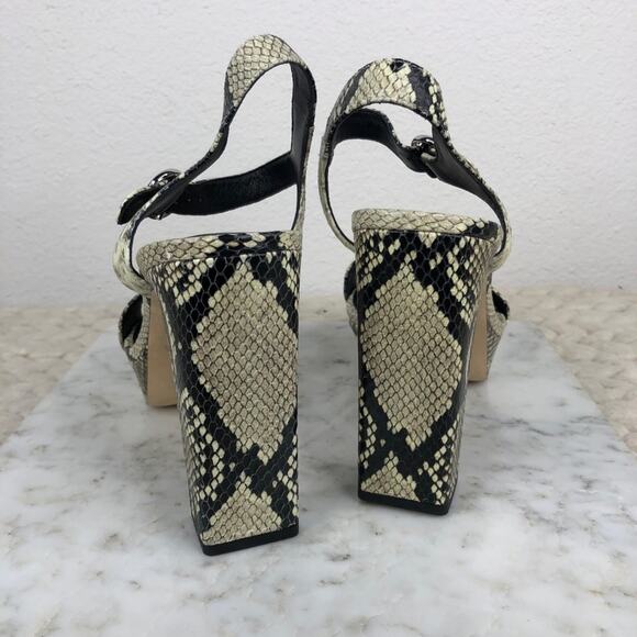 Via Spiga Snakeskin Platform Heels Python Heeled Chunky Sandals US 10 EU 40 $275 - Picture 6 of 9